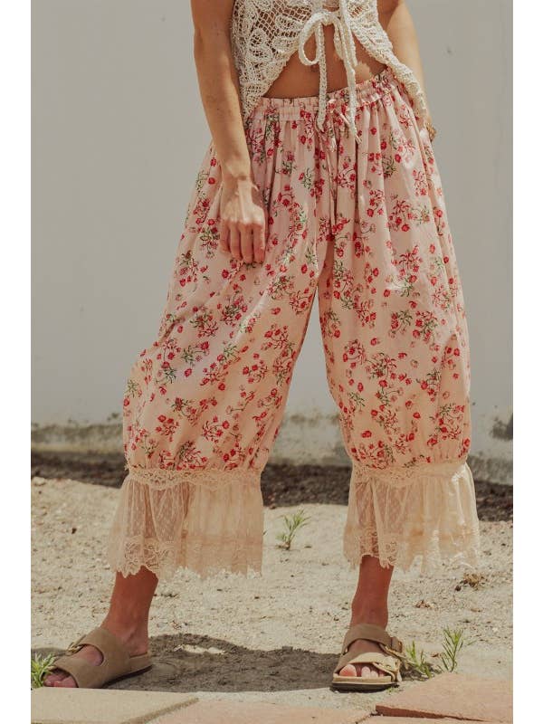 Wild Rose Lace Hem Bloomer Pants - Westly