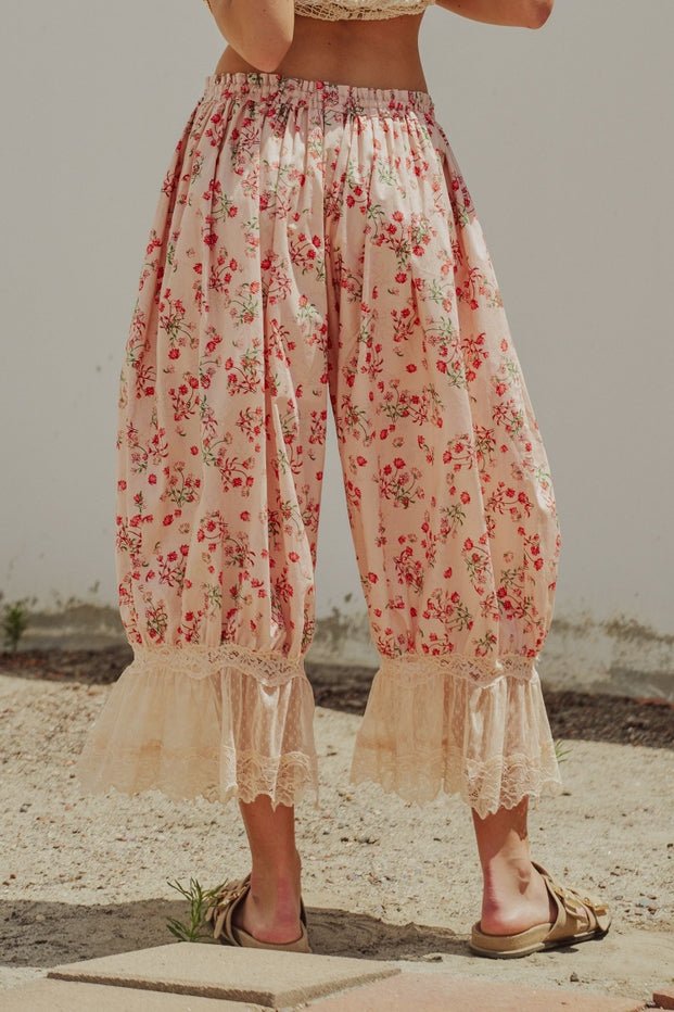 Wild Rose Lace Hem Bloomer Pants - Westly