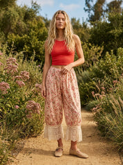 Wild Rose Lace Hem Bloomer Pants - Westly