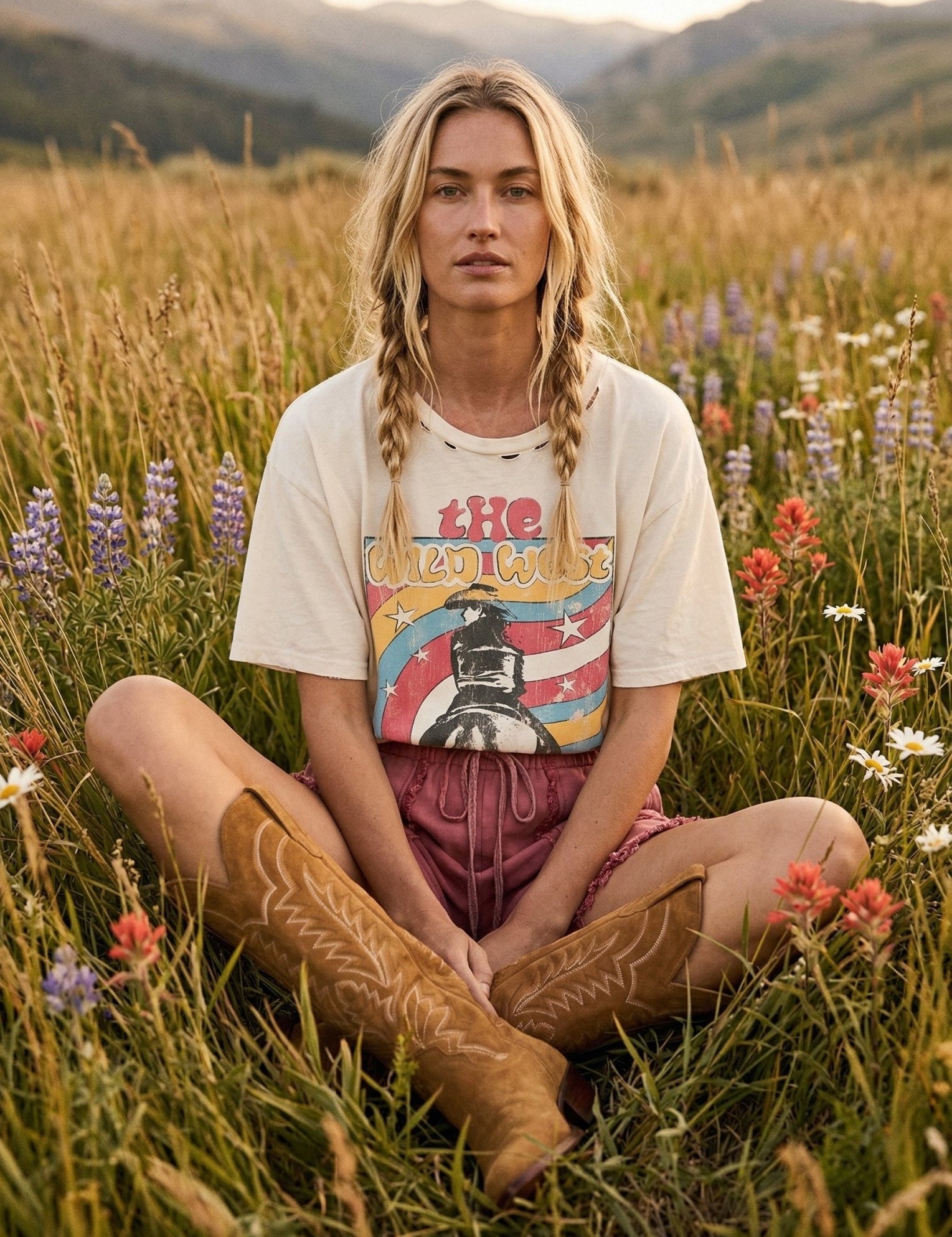 Wild West Graphic Distressed Tee - Westly