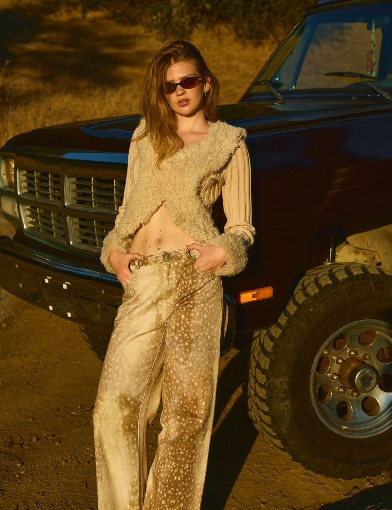 Wildcat Animal Print Pants in Tan Animal - product photo 1