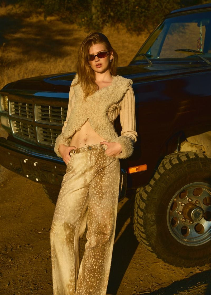 Wildcat Animal Print Pants in Tan Animal - product photo 1