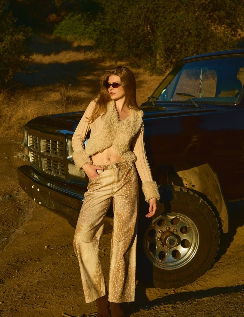 Wildcat Animal Print Pants in Tan Animal - product photo 2
