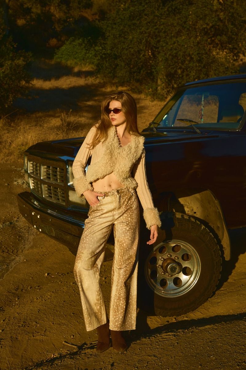 Wildcat Animal Print Pants in Tan Animal - product photo 2