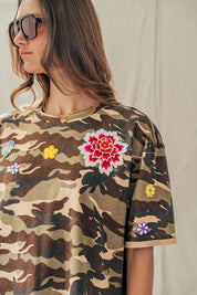Wildflower Camo Patch Oversized Tee - Westly