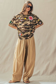Wildflower Camo Patch Oversized Tee - Westly