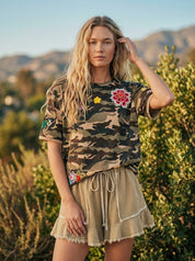 Wildflower Camo Patch Oversized Tee - Westly