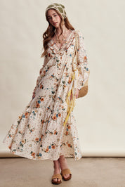 Wildflower Hour Smocked Maxi Dress in Ecru - product photo 1