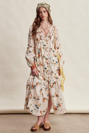 Wildflower Hour Smocked Maxi Dress in Ecru - product photo 3