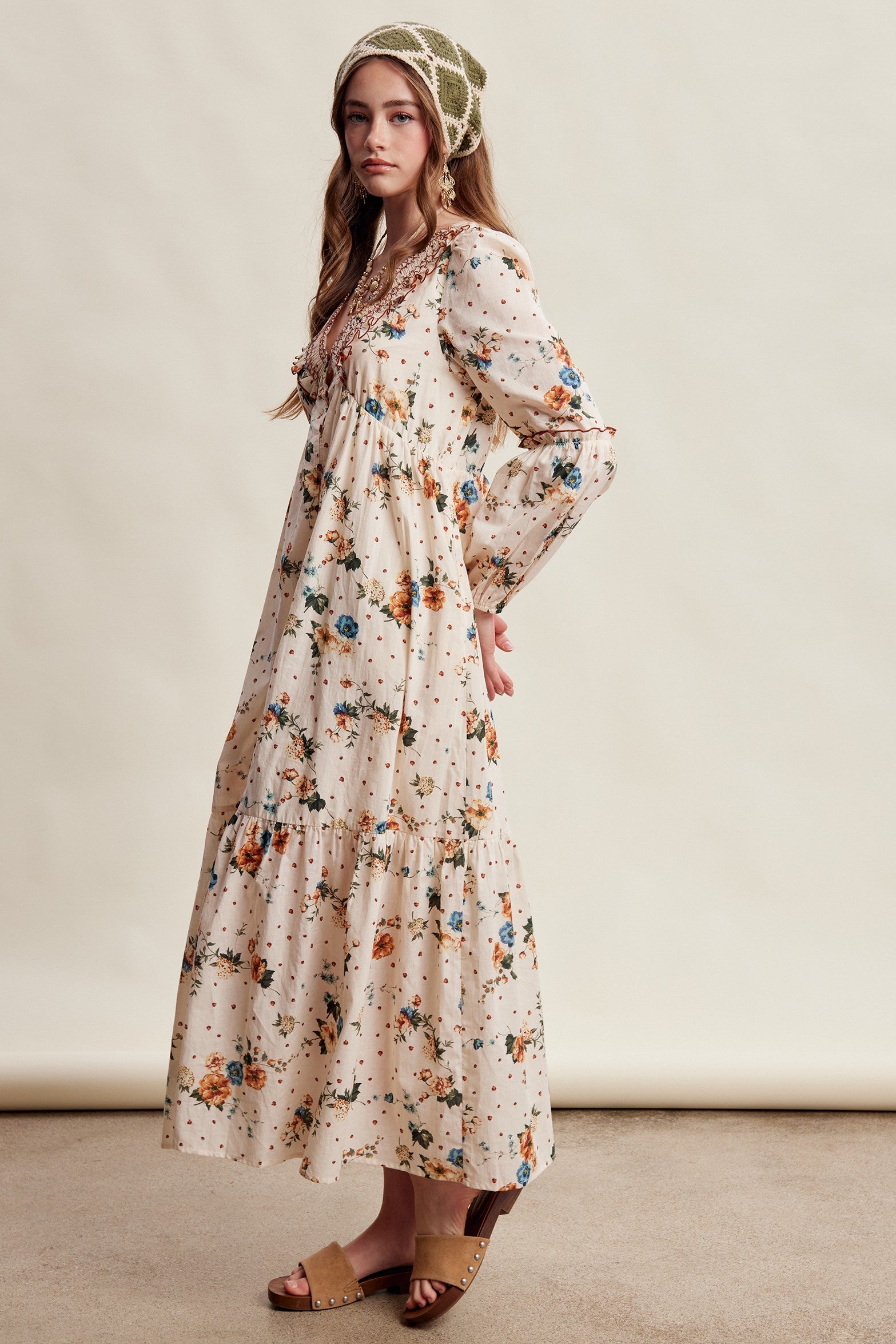 Wildflower Hour Smocked Maxi Dress in Ecru - product photo 10