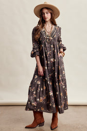 Wildflower Hour Smocked Maxi Dress in Mocha - product photo 1