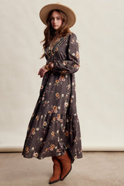 Wildflower Hour Smocked Maxi Dress in Mocha - product photo 4