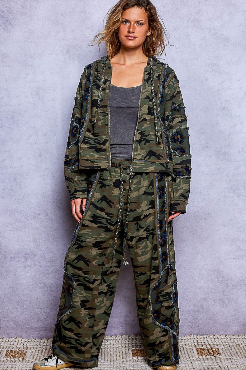 Wildflower Recon Camo Wide-Leg Lounge Pants - Westly