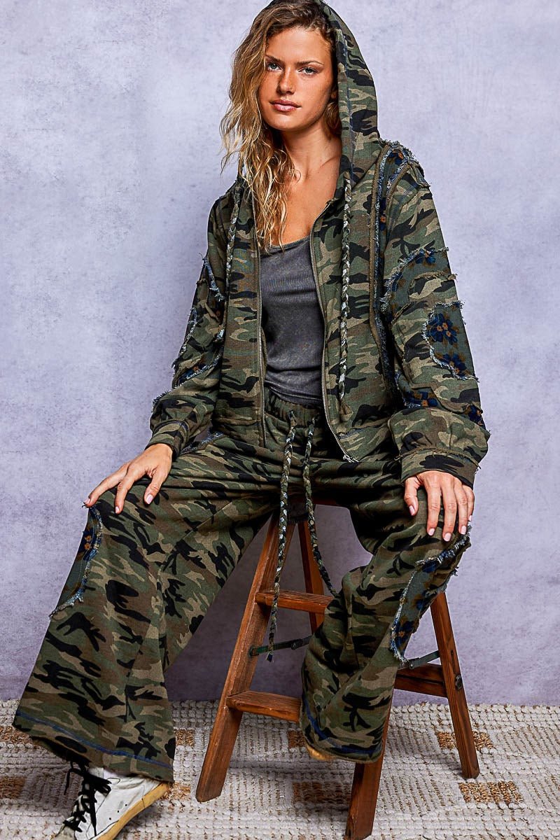 Wildflower Recon Camo Wide-Leg Lounge Pants - Westly