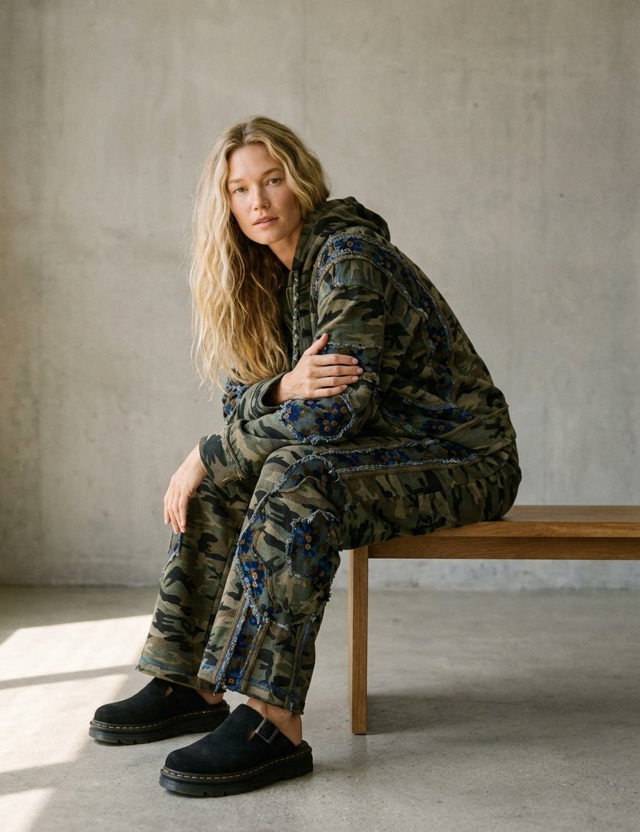 Wildflower Recon Camo Wide-Leg Lounge Pants - Westly