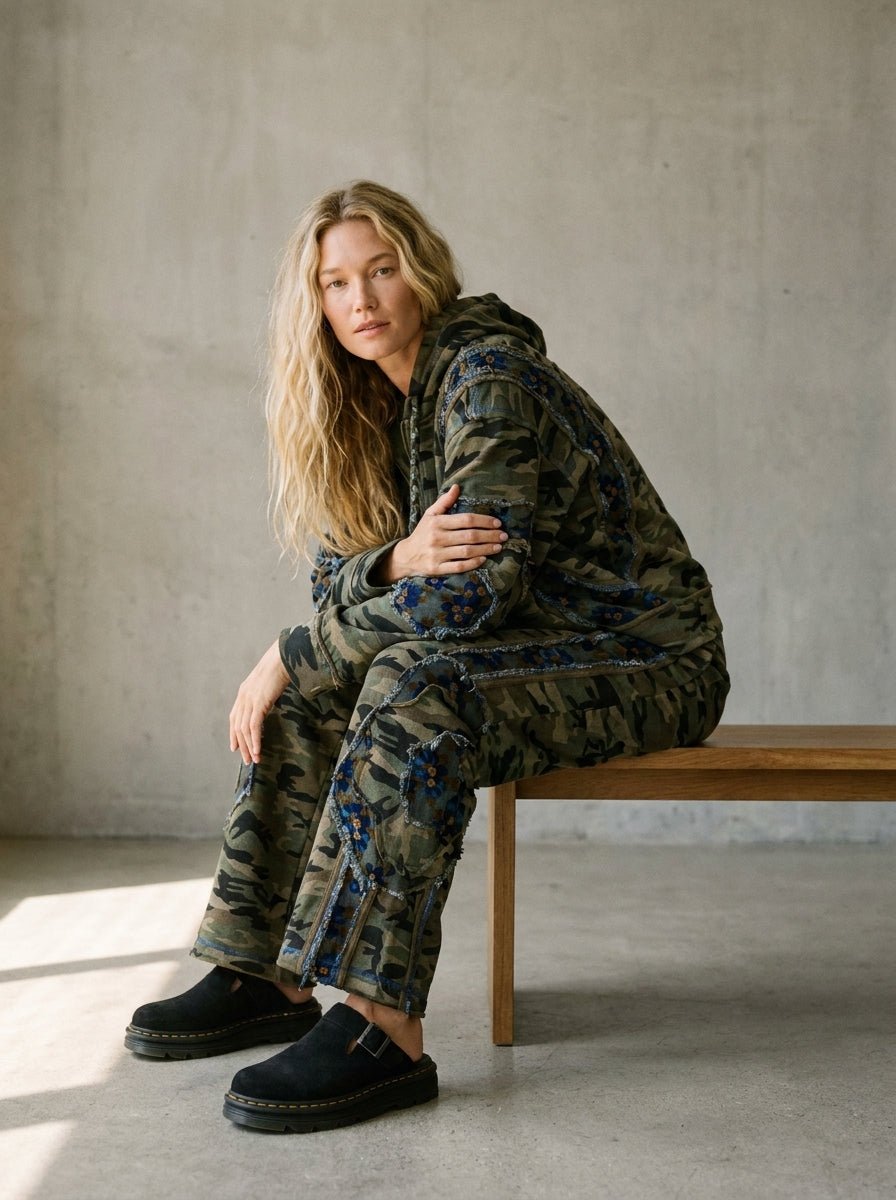Wildflower Recon Camo Wide-Leg Lounge Pants - Westly