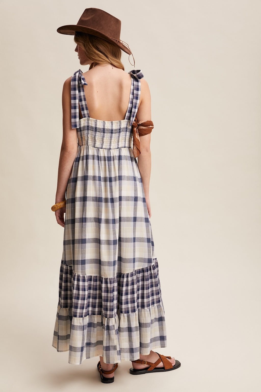 Willow Gingham Tiered Maxi Dress - Westly