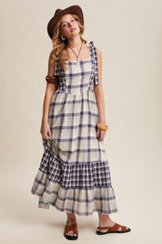 Willow Gingham Tiered Maxi Dress - Westly