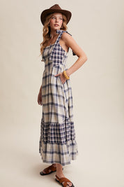 Willow Gingham Tiered Maxi Dress - Westly