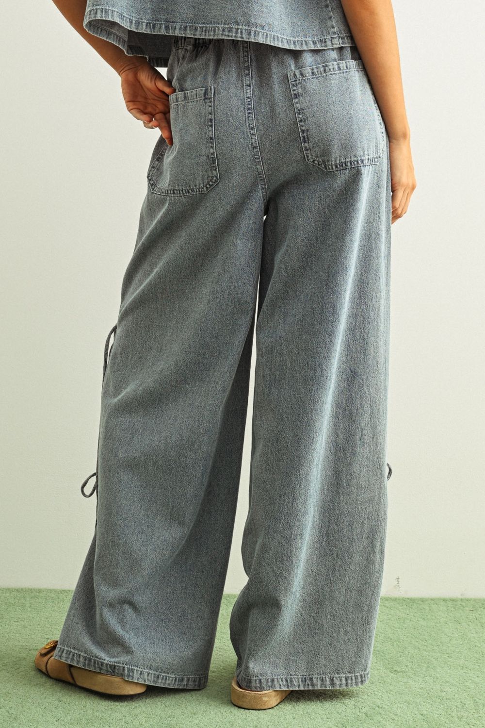 Winona Tie - Side Wide - Leg Denim Pants - Westly