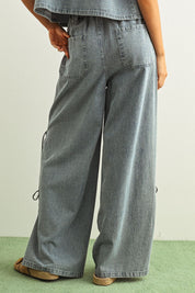 Winona Tie - Side Wide - Leg Denim Pants - Westly