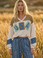 Winslow USA Patch Washed Thermal Top - Westly