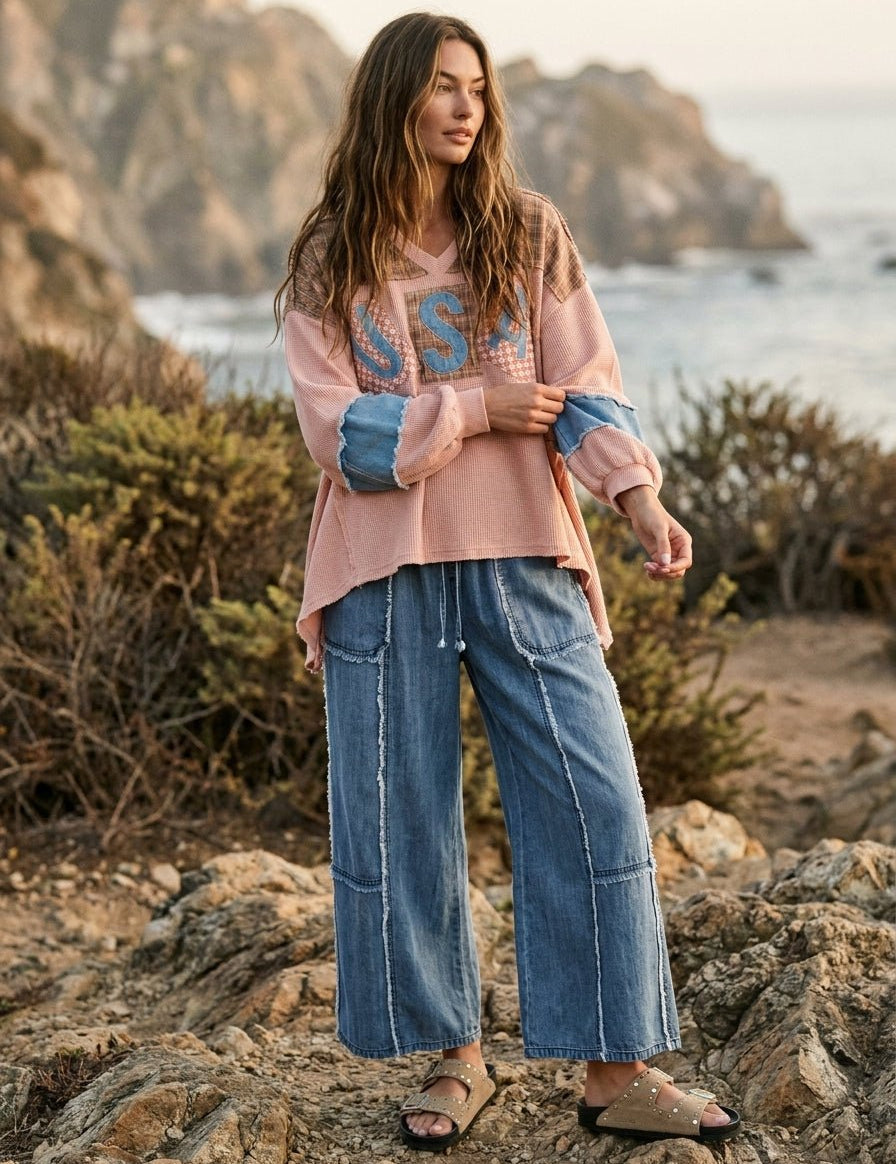 Winslow USA Patch Washed Thermal Top - Westly