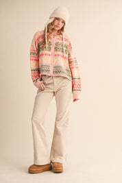 Winter Almanac Fair Isle Cardigan in Blush Pink Multi - product photo 7