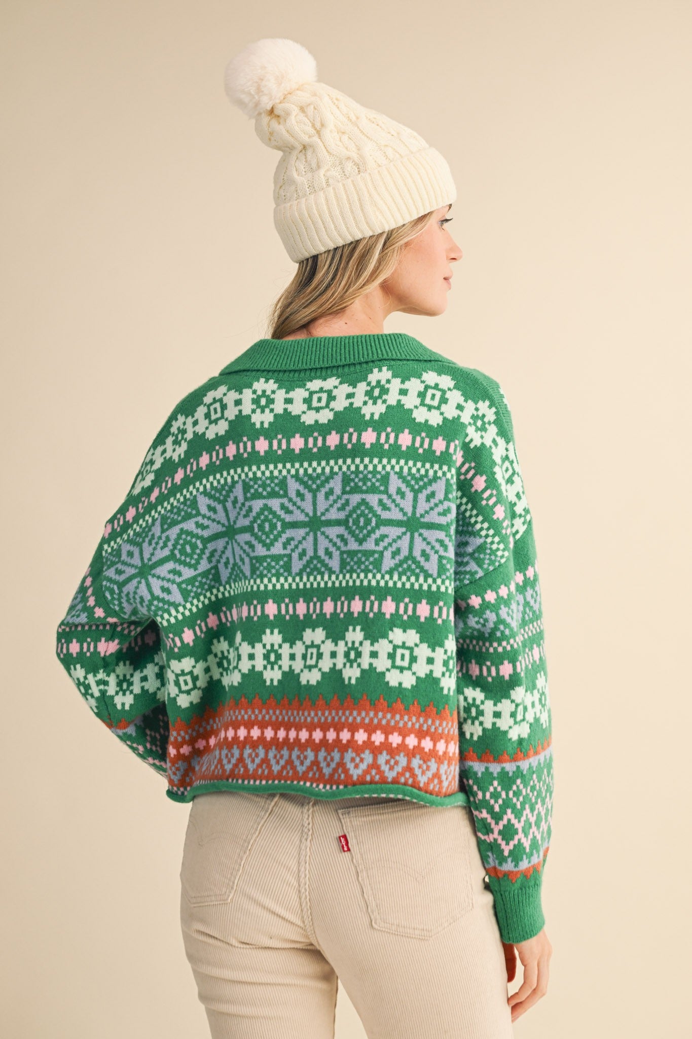Winter Almanac Fair Isle Cardigan in Green Multi - product photo 5