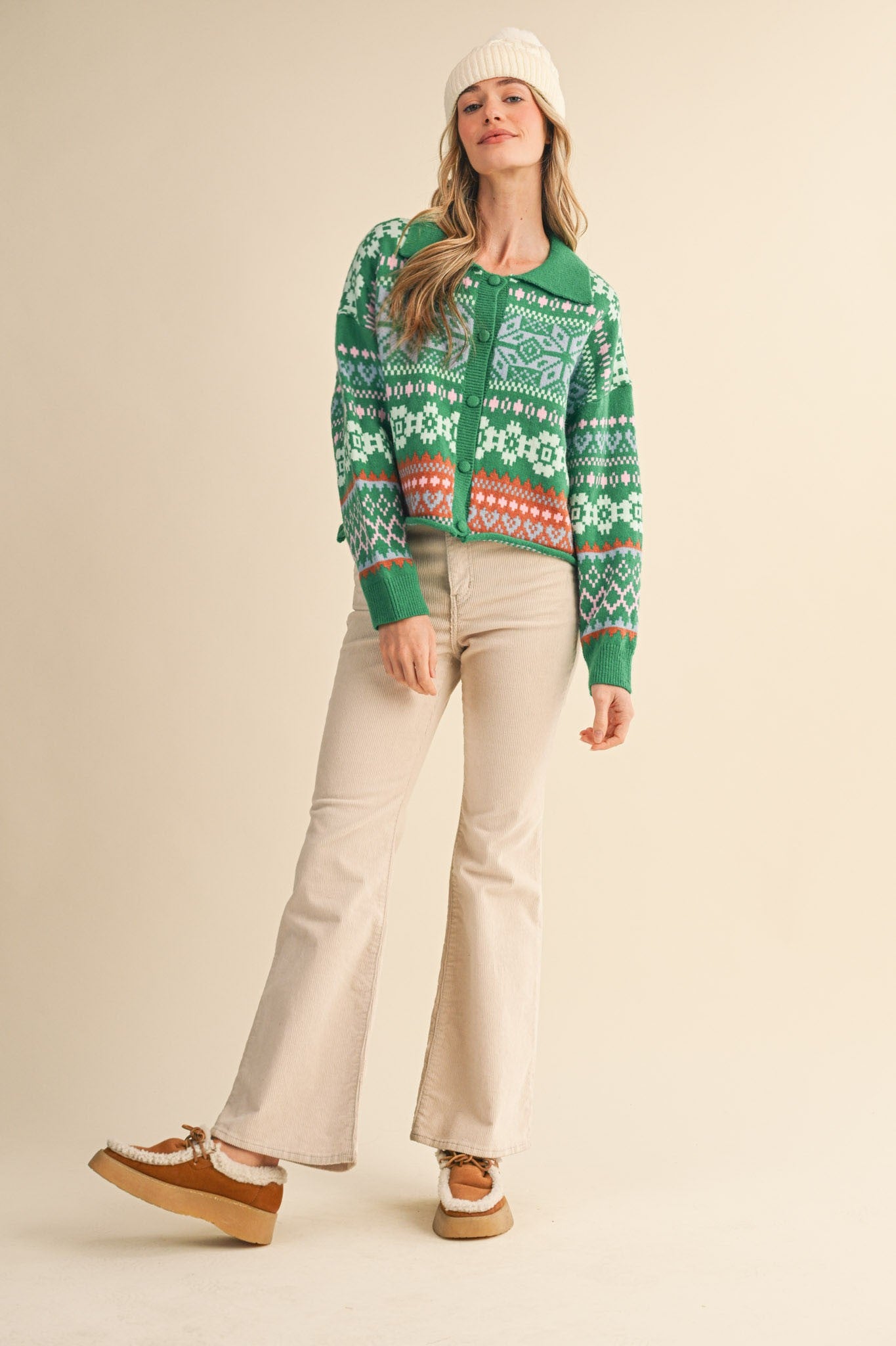 Winter Almanac Fair Isle Cardigan in Green Multi - product photo 6