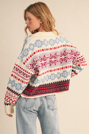 Winter Almanac Fair Isle Cardigan in Ivory Multi - product photo 5