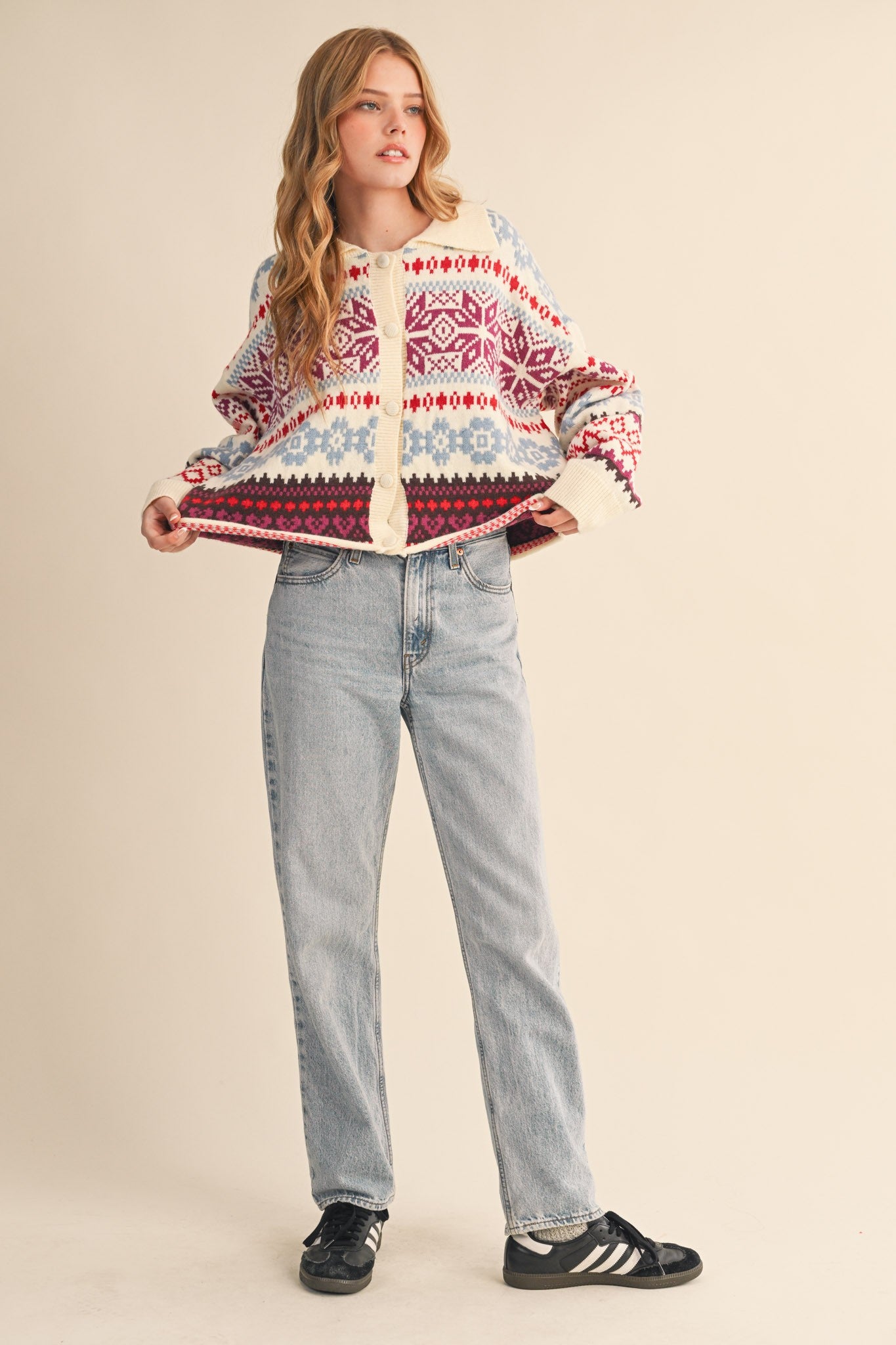 Winter Almanac Fair Isle Cardigan in Ivory Multi - product photo 7