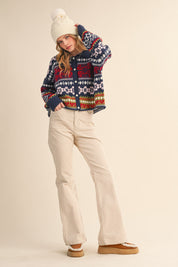Winter Almanac Fair Isle Cardigan in Navy Multi - product photo 6