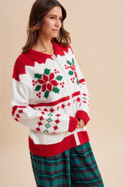 Winter Garland Intarsia Zip-Up Sweater - Westly