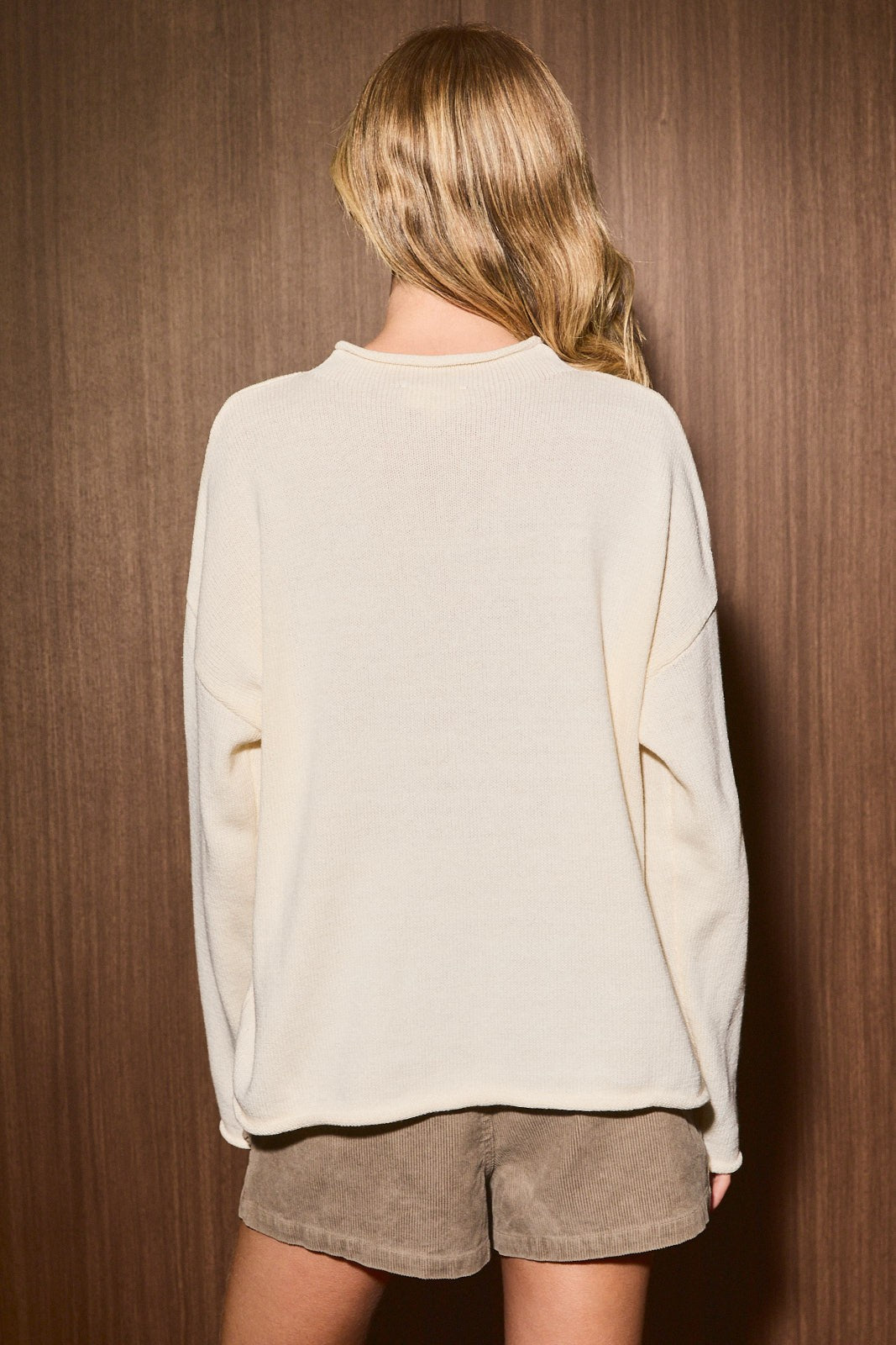 Wintergreen Rolled Neck Pine Tree Sweater in Ivory — product photo 03