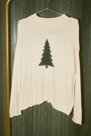 Wintergreen Rolled Neck Pine Tree Sweater in Ivory — product photo 05