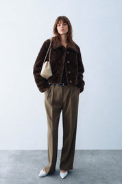 Winterhaven Reversible Shearling Coat - Brown