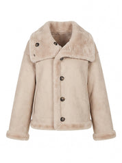 Winterhaven Reversible Shearling Coat - Taupe