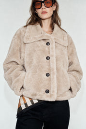 Winterhaven Reversible Shearling Coat - Taupe