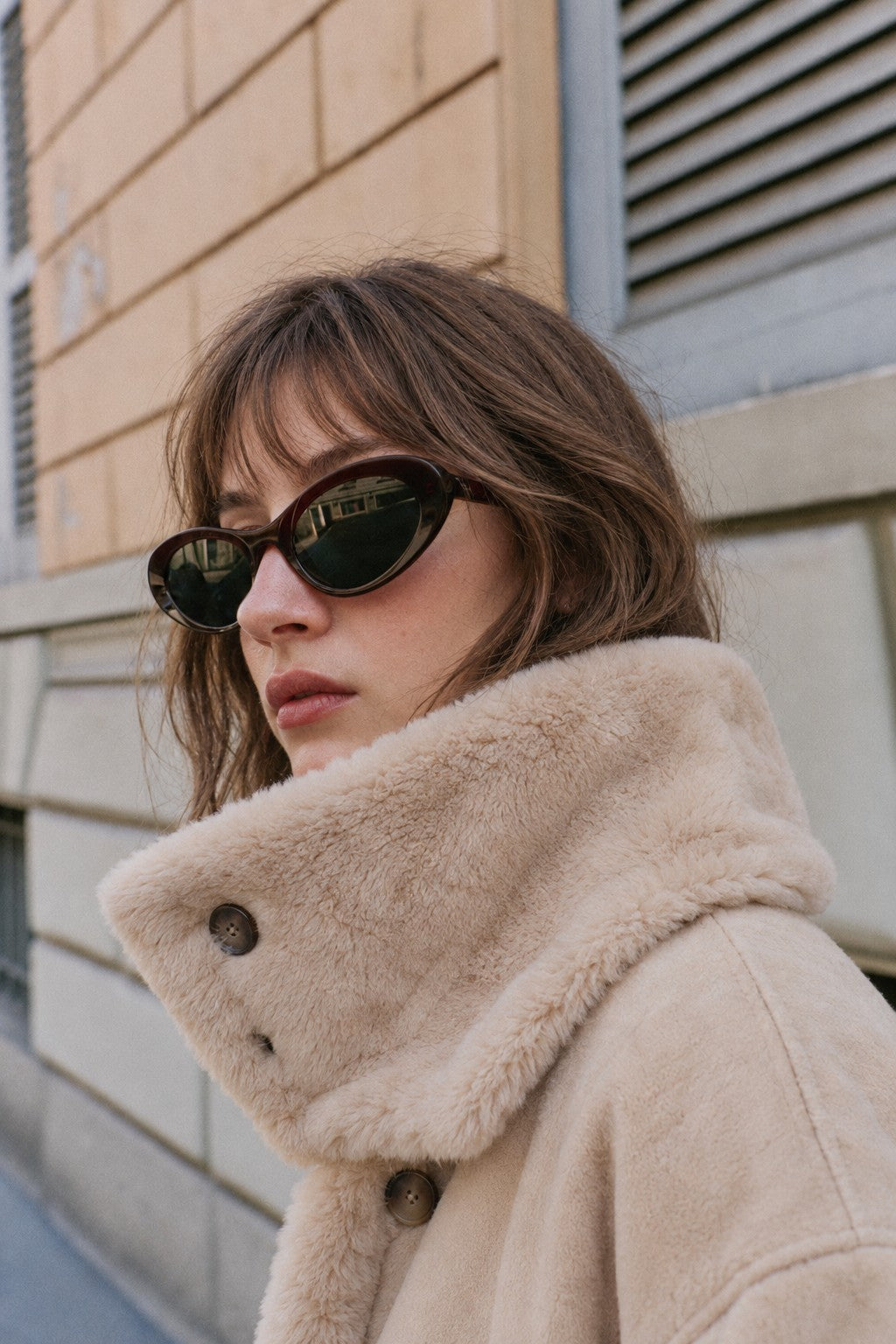 Winterhaven Reversible Shearling Coat - Taupe