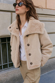 Winterhaven Reversible Shearling Coat - Taupe