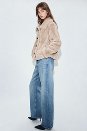 Winterhaven Reversible Shearling Coat - Taupe