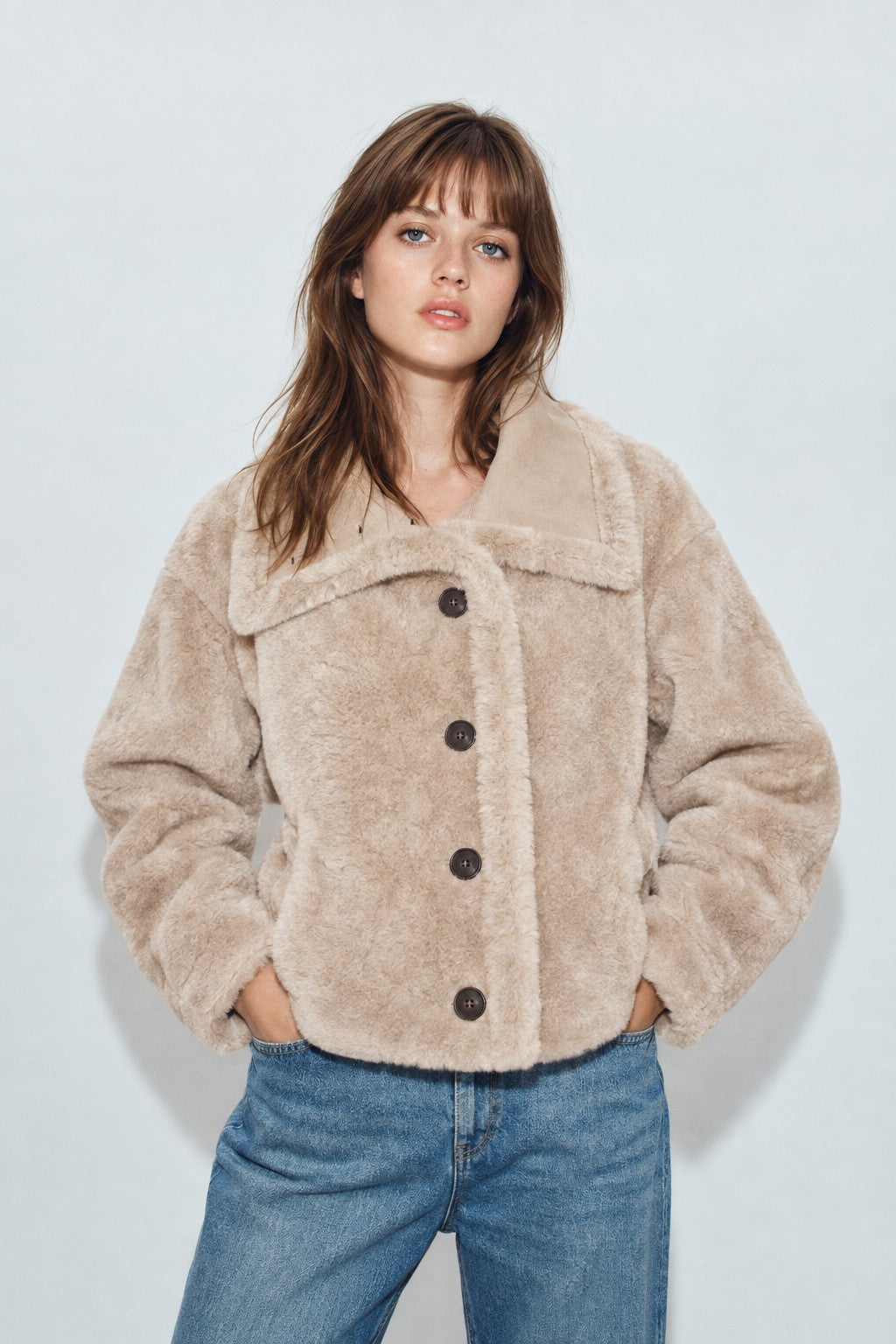 Winterhaven Reversible Shearling Coat - Taupe