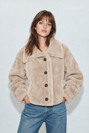 Winterhaven Reversible Shearling Coat - Taupe