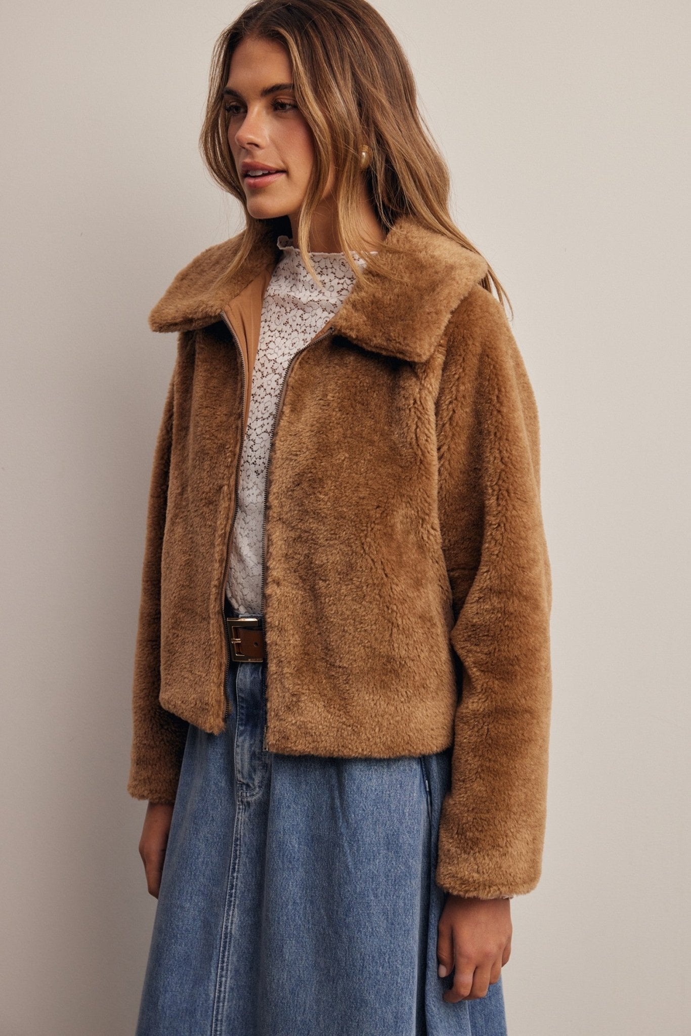 Winterlight Faux Fur Zip-Up Jacket - Westly