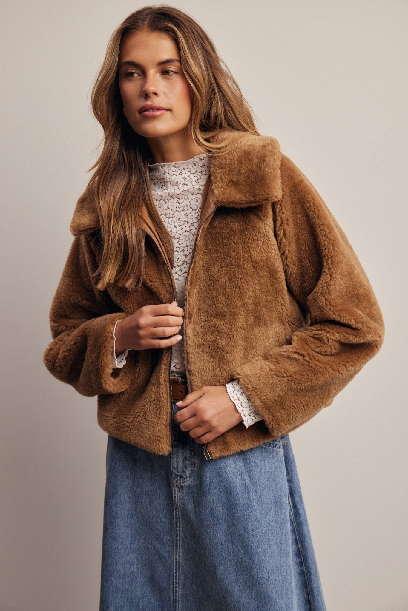 Winterlight Faux Fur Zip-Up Jacket - Westly