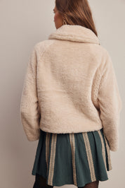 Winterlight Faux Fur Zip-Up Jacket in Ivory, photo 9