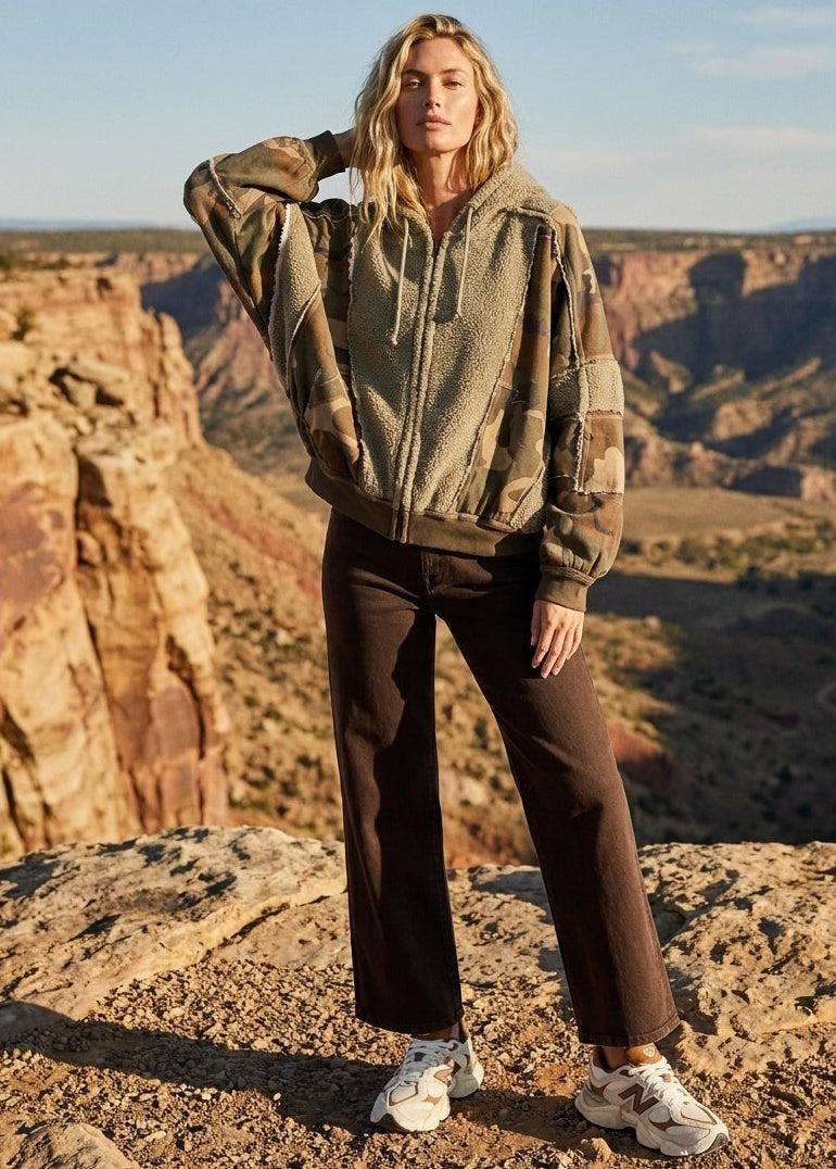 Winthrop Camo Hooded Sherpa Jacket - Westly