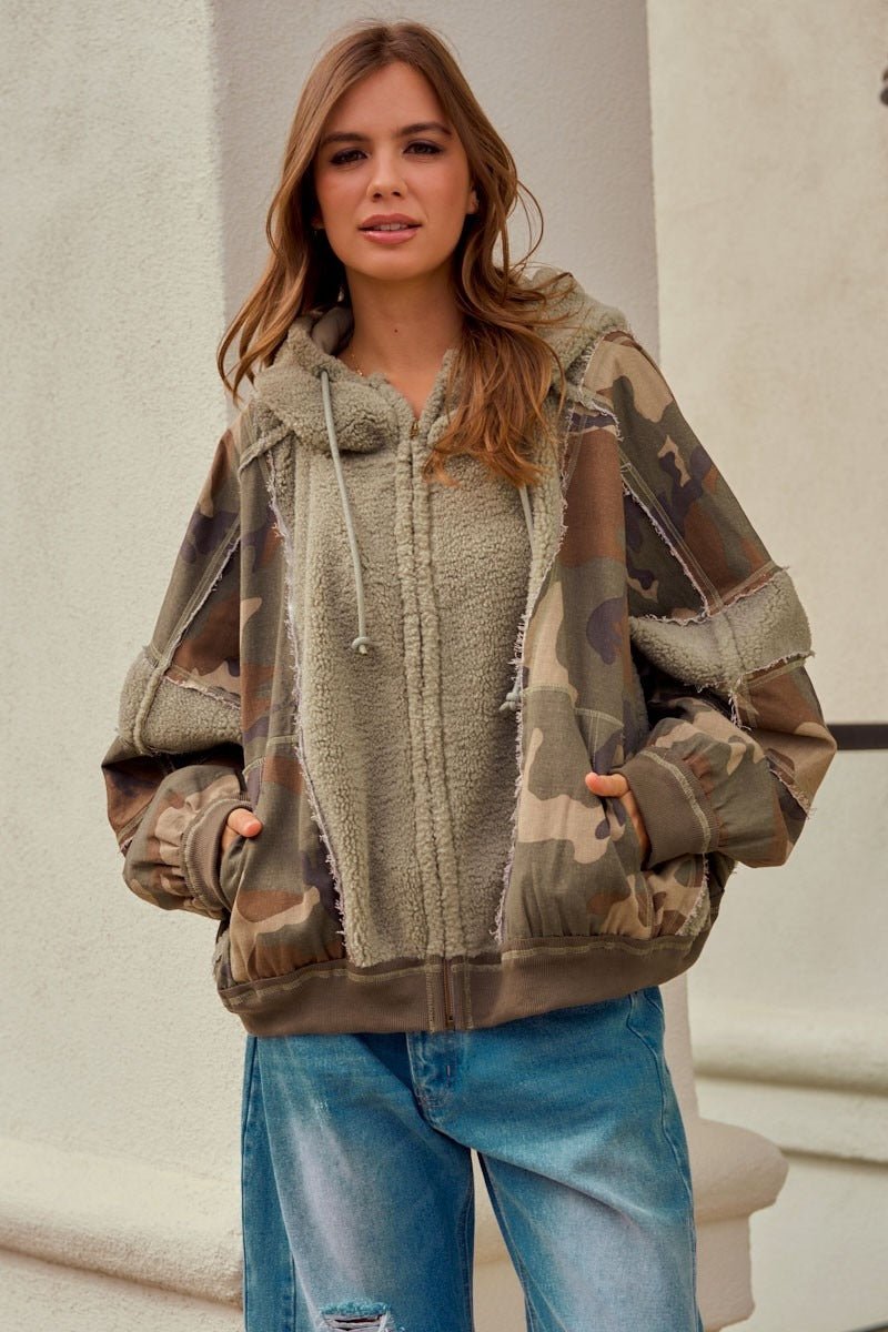Winthrop Camo Hooded Sherpa Jacket - Westly