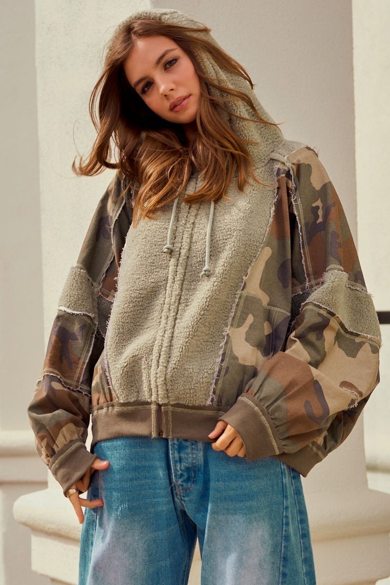 Winthrop Camo Hooded Sherpa Jacket - Westly